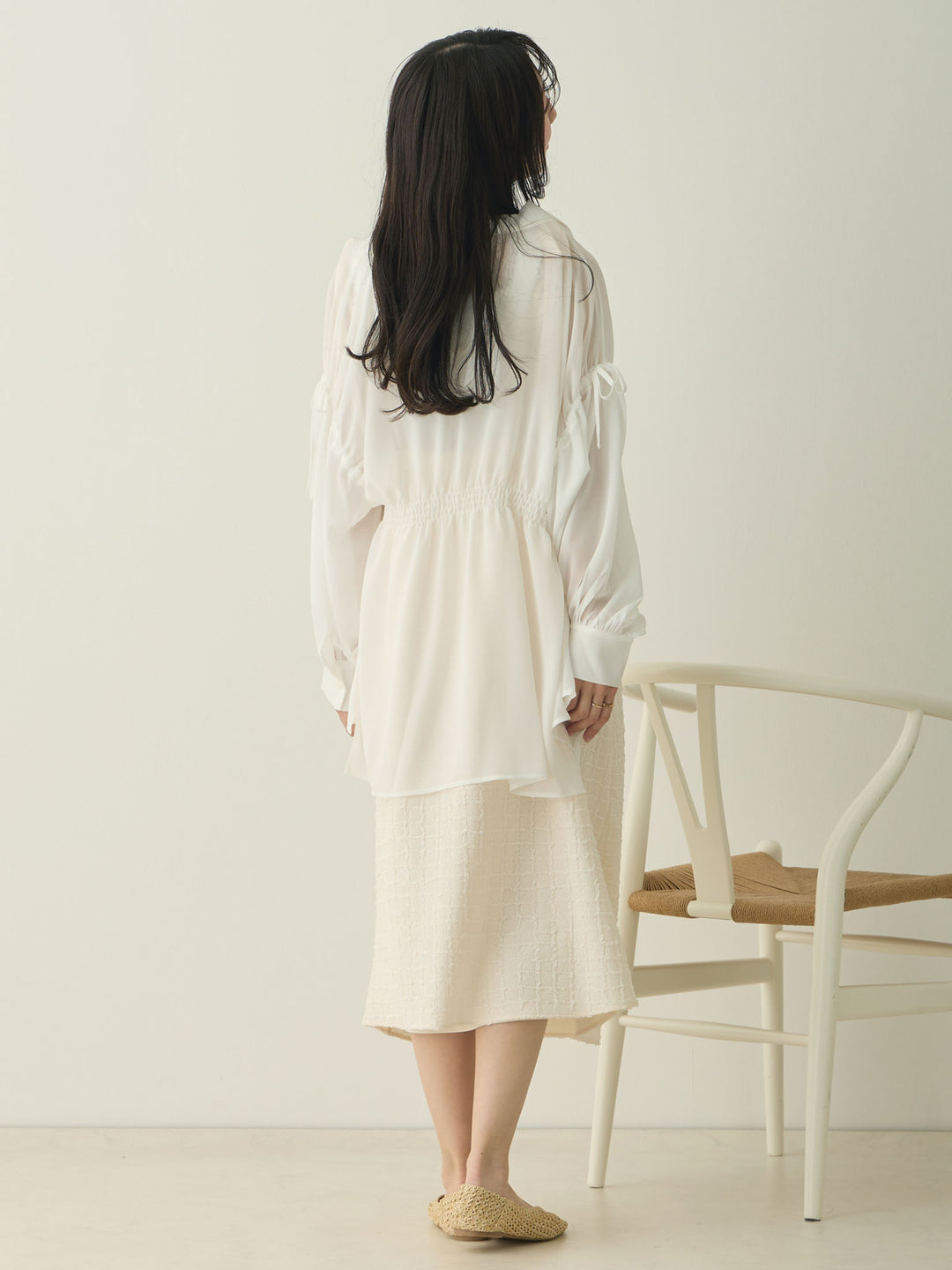 Shoulder Ribbon Cami Dress Ivory