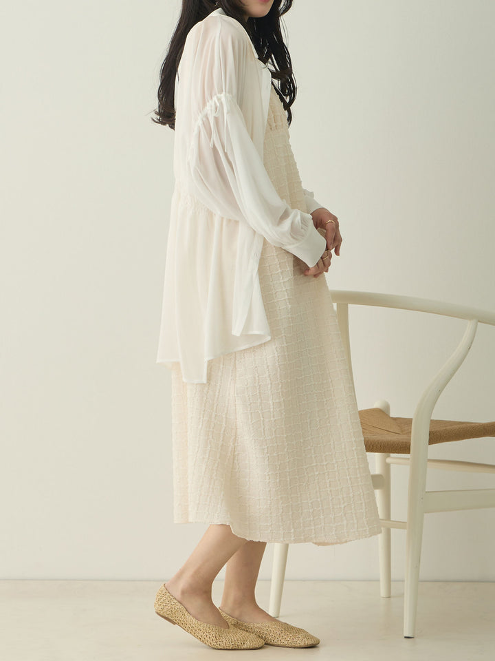 Shoulder Ribbon Cami Dress Ivory