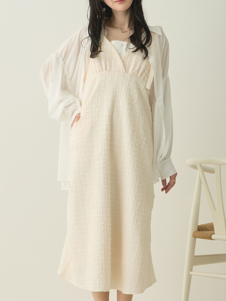 Shoulder Ribbon Cami Dress Ivory