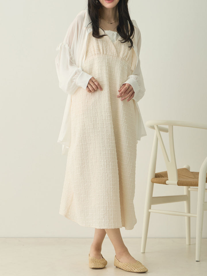 Shoulder Ribbon Cami Dress Ivory
