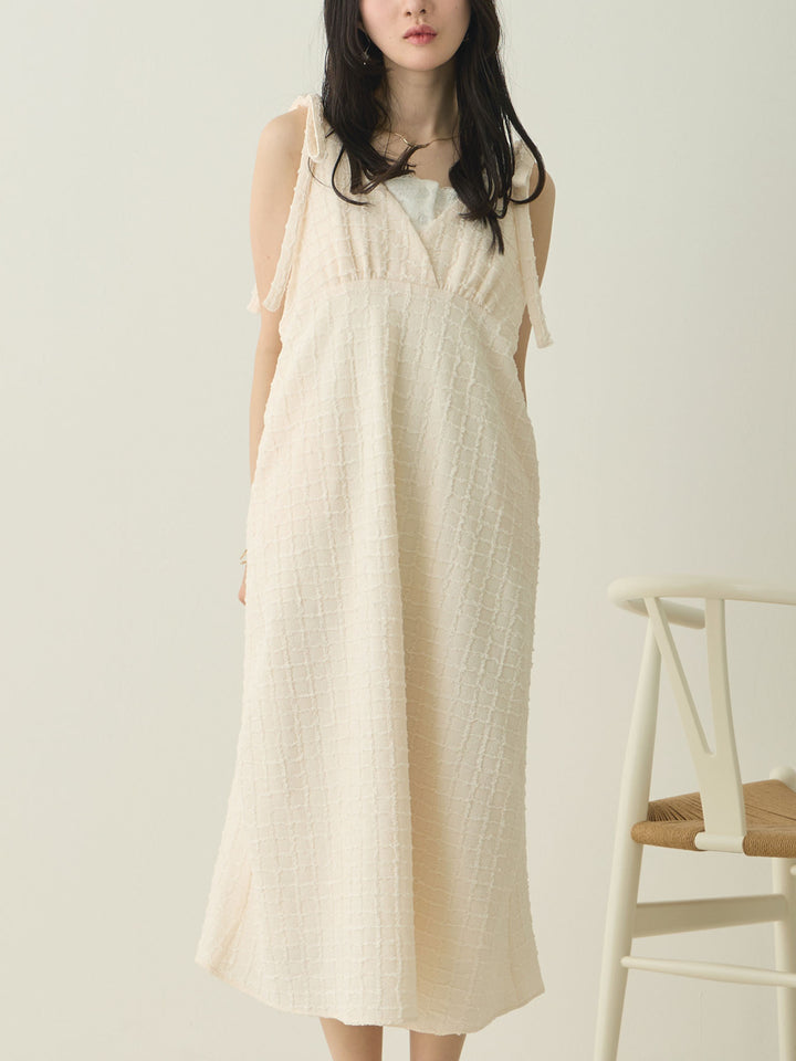 Shoulder Ribbon Cami Dress Ivory