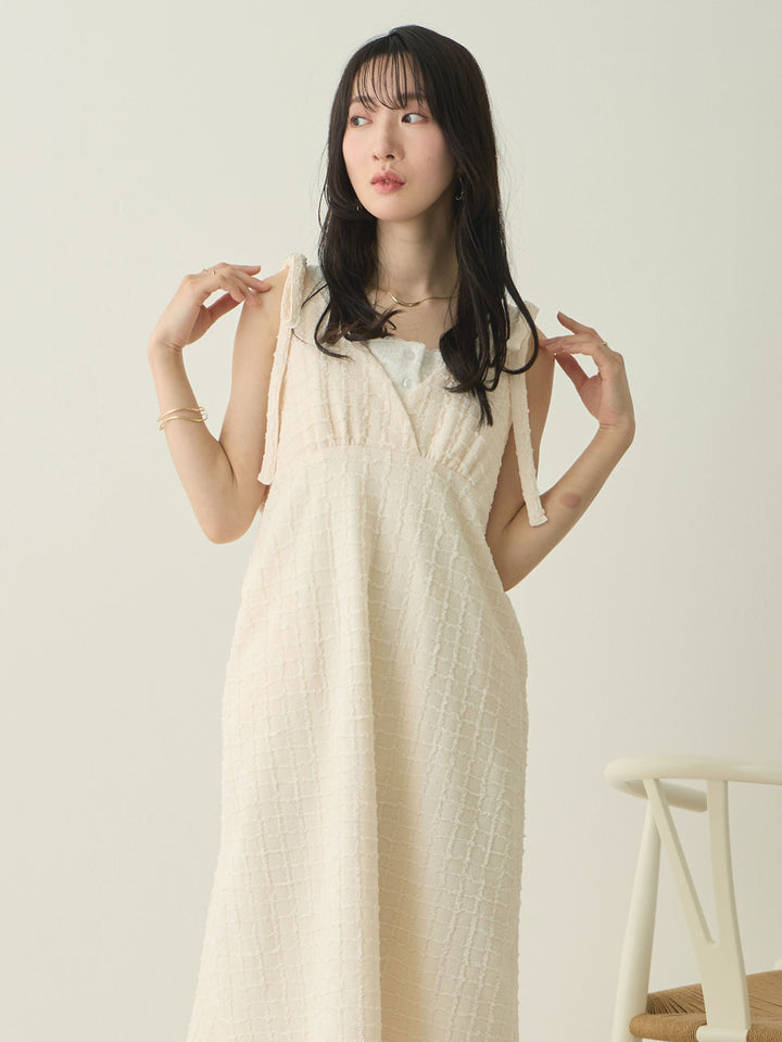 Shoulder Ribbon Cami Dress Ivory