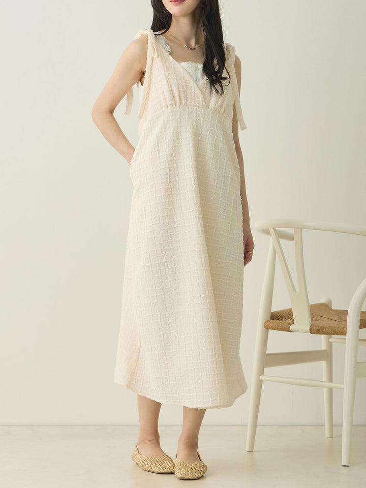 Shoulder Ribbon Cami Dress Ivory
