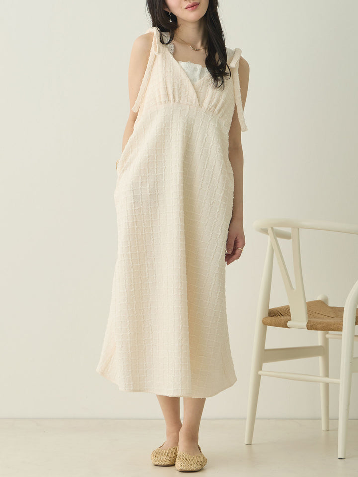 Shoulder Ribbon Cami Dress Ivory