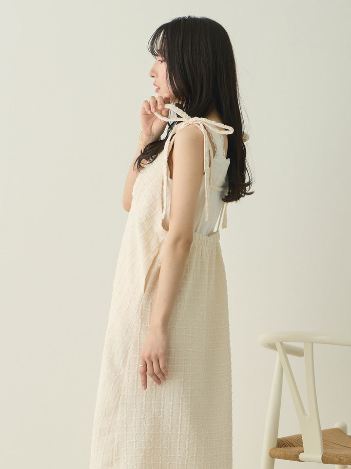 Shoulder Ribbon Cami Dress Ivory
