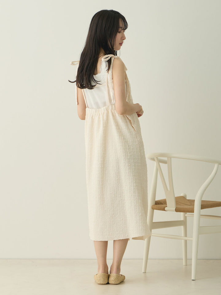 Shoulder Ribbon Cami Dress Ivory