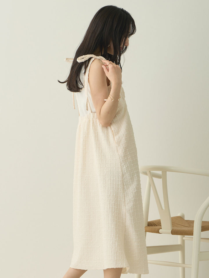 Shoulder Ribbon Cami Dress Ivory
