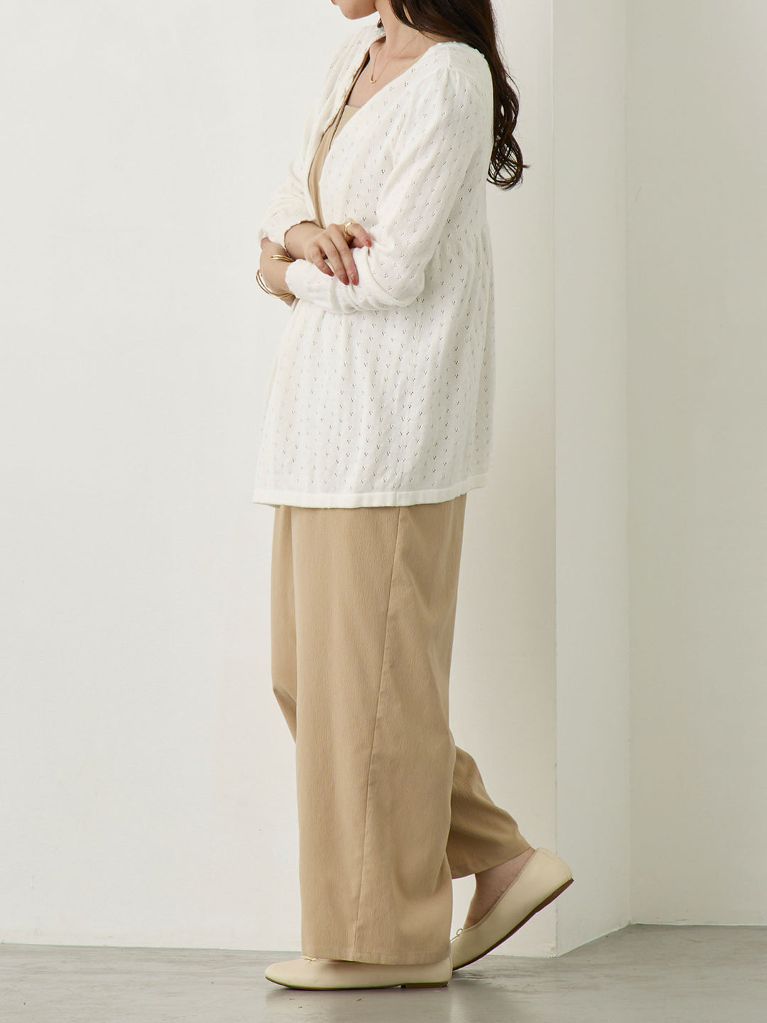 2wayアイレットカーディガン Ivory