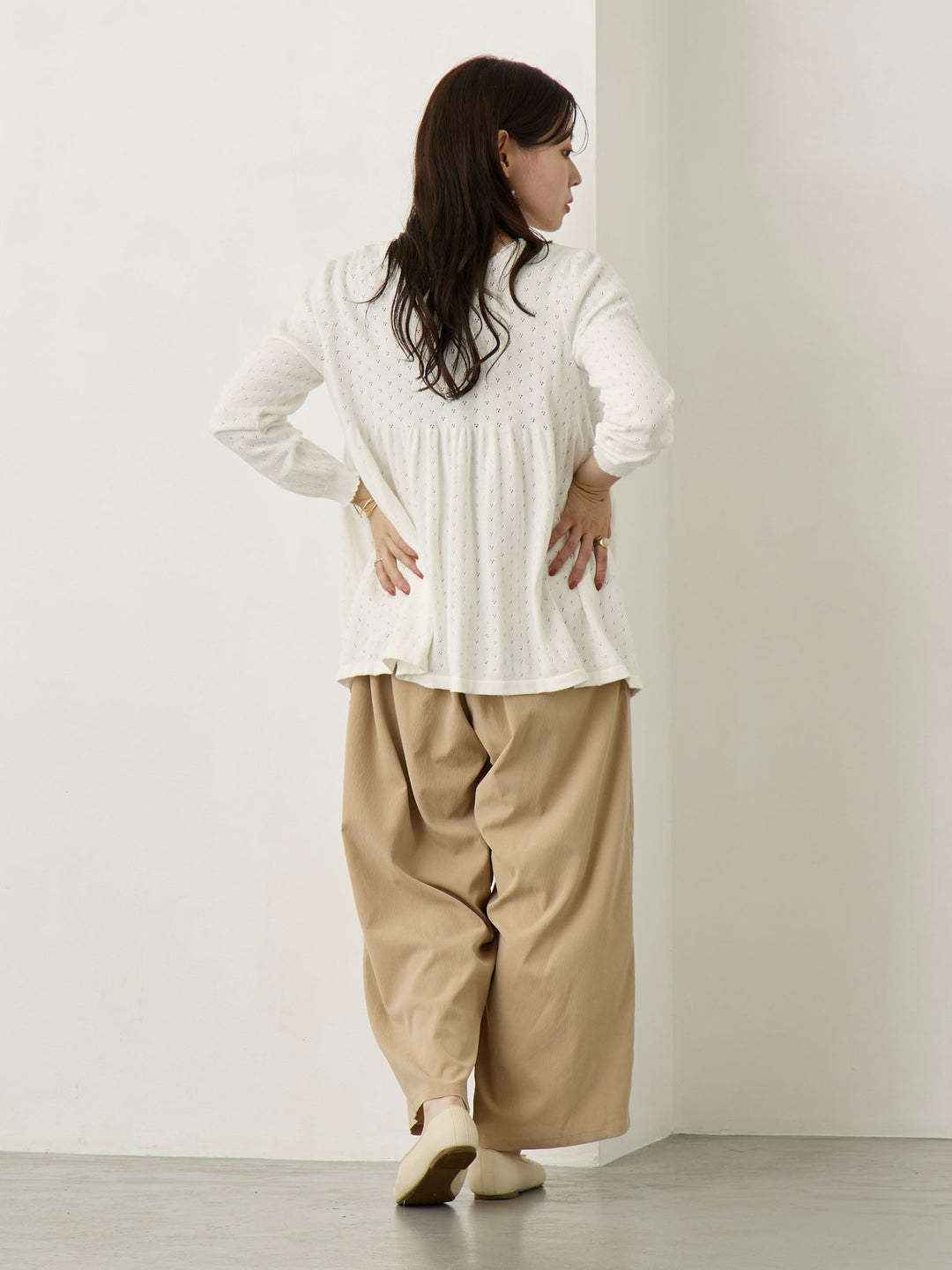 2wayアイレットカーディガン Ivory