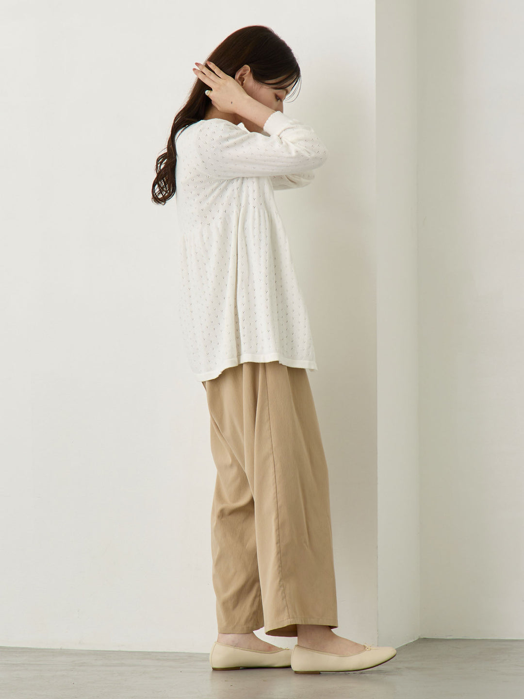 2wayアイレットカーディガン Ivory