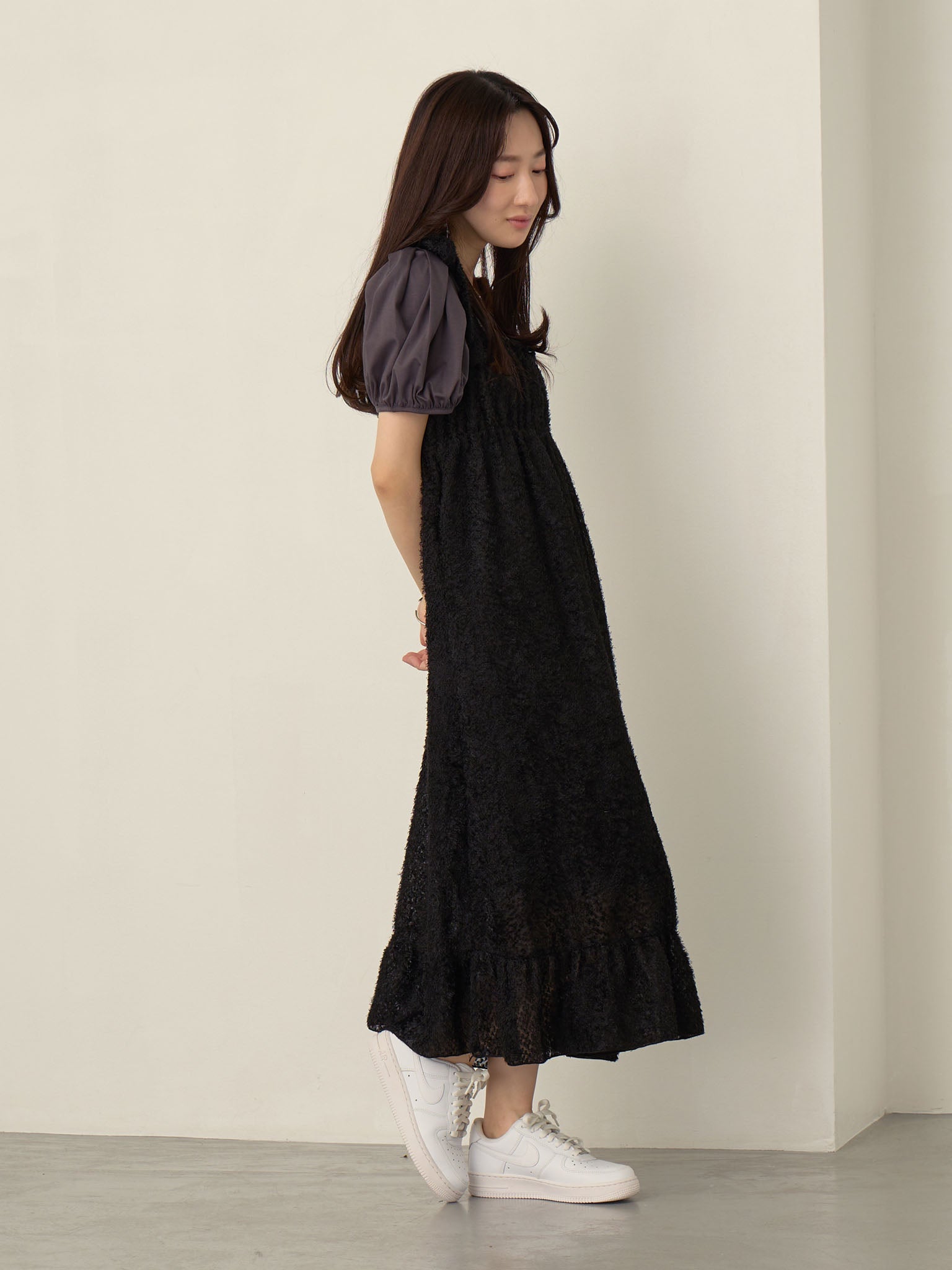 ヤマダヤ ガルン Aga Black 14G布帛ドッキング ワンピース Aga Black