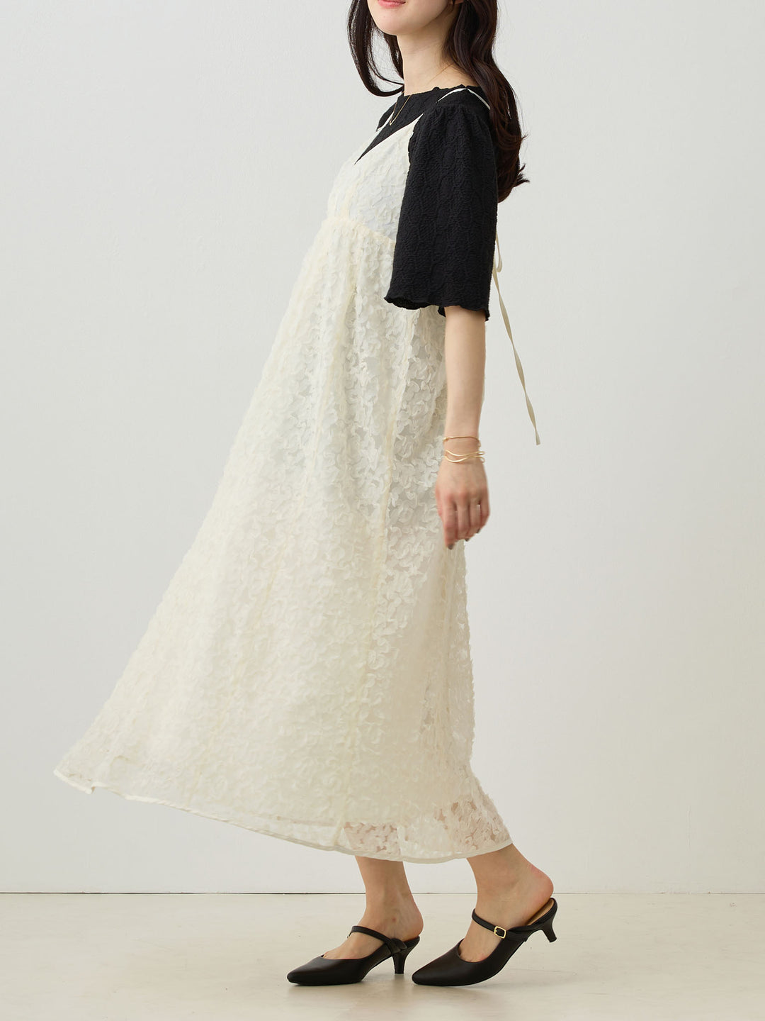 Cache-coeur Lace Camisole Dress Ivory