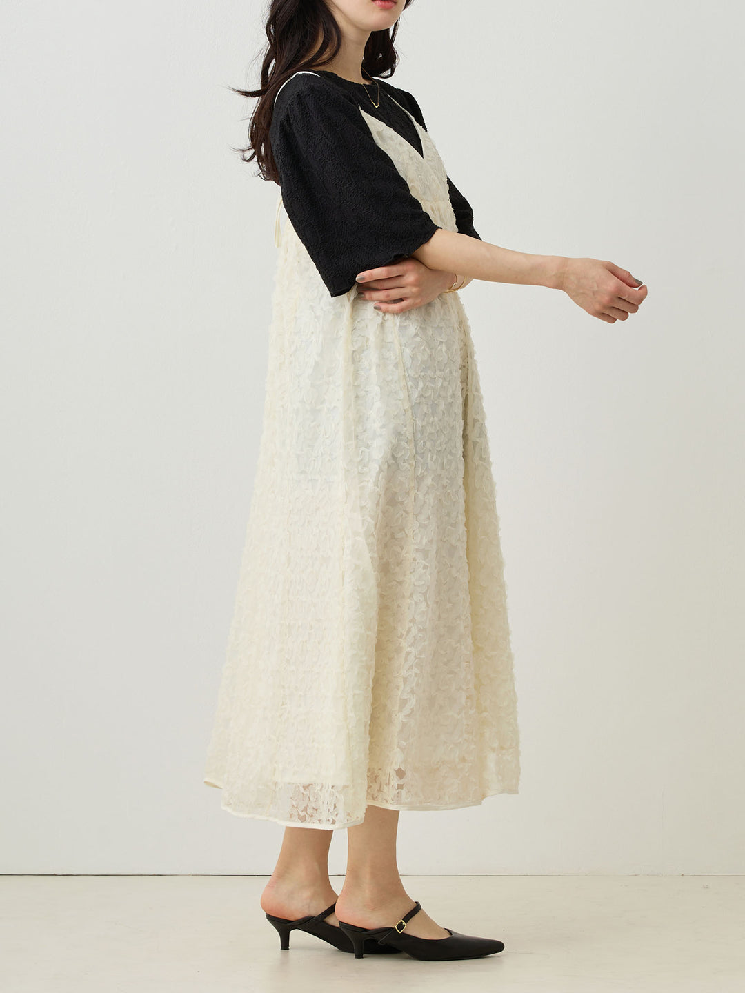 Cache-coeur Lace Camisole Dress Ivory