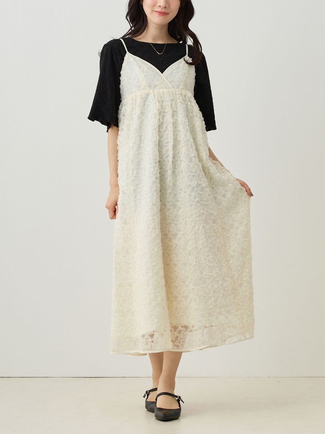 Cache-coeur Lace Camisole Dress Ivory