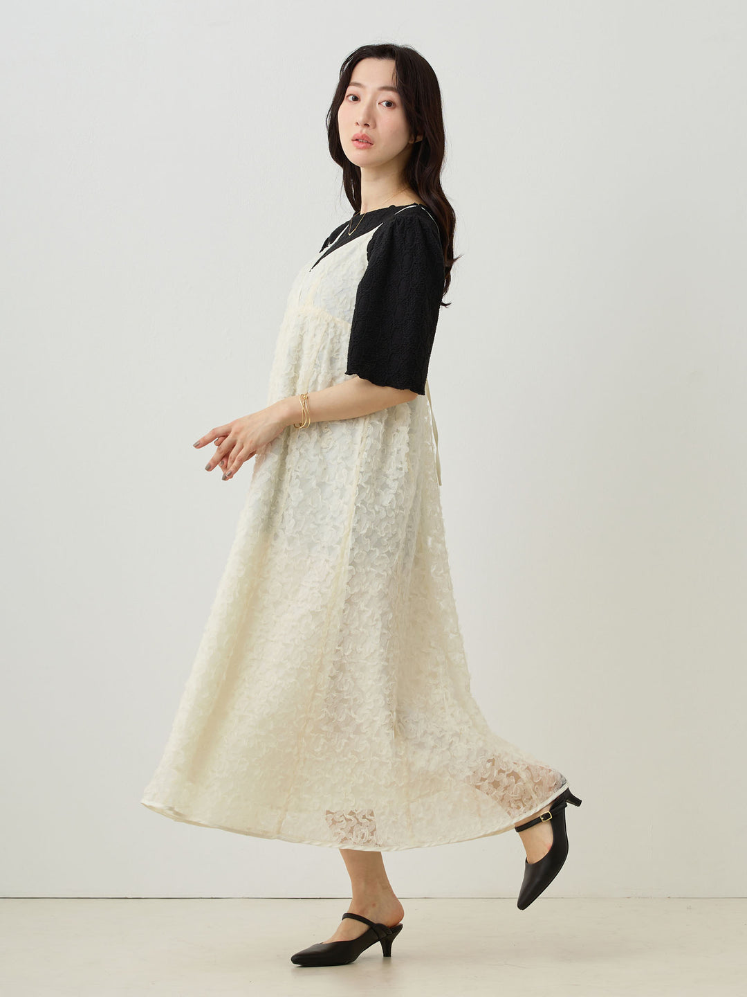 Cache-coeur Lace Camisole Dress Ivory