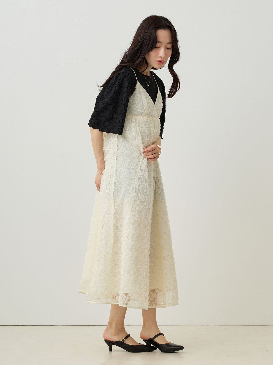 Cache-coeur Lace Camisole Dress Ivory