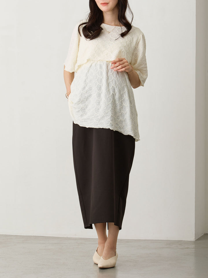 セレモニー対応・マタニティタイトスカート Black