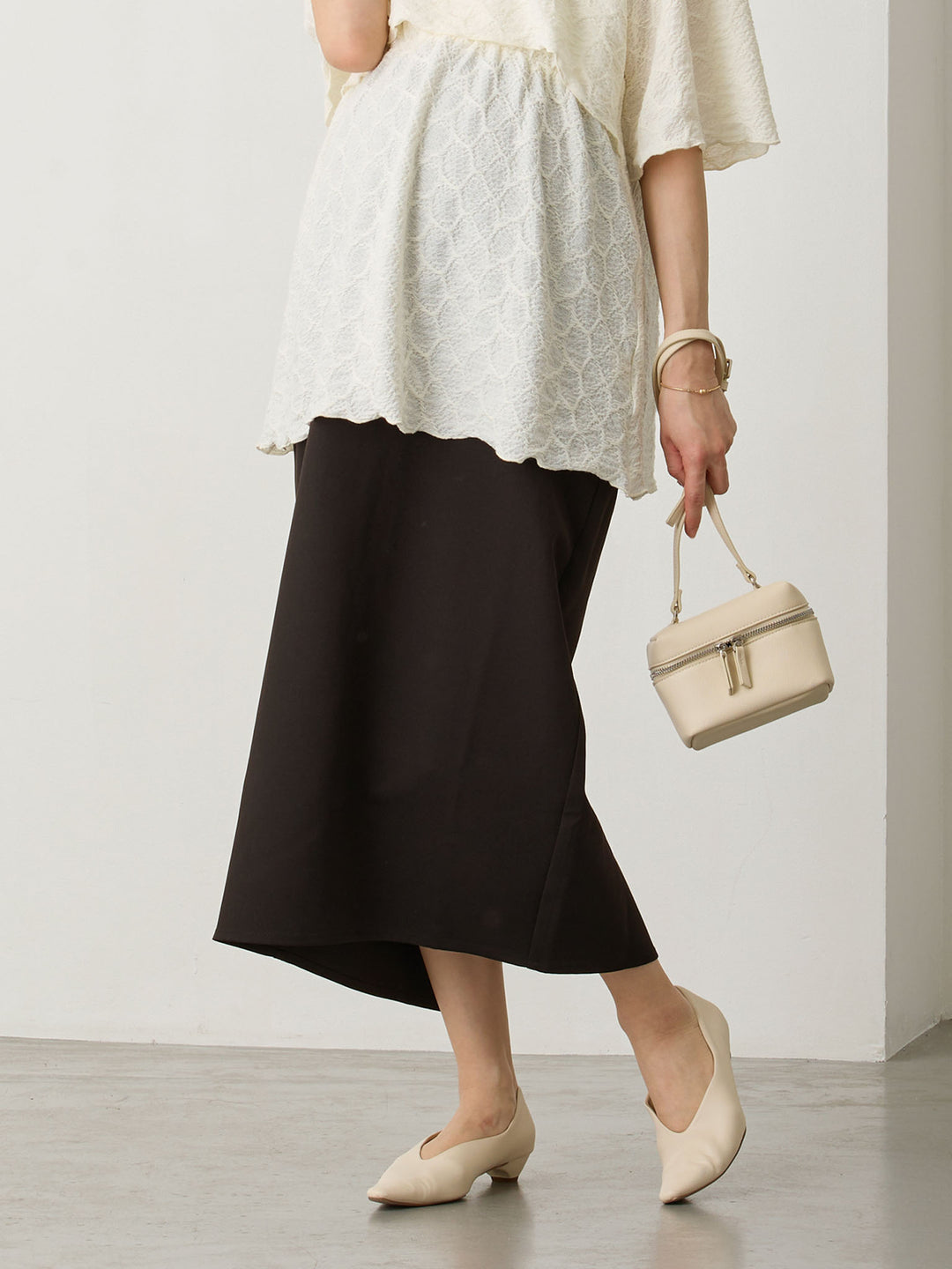 セレモニー対応・マタニティタイトスカート Black