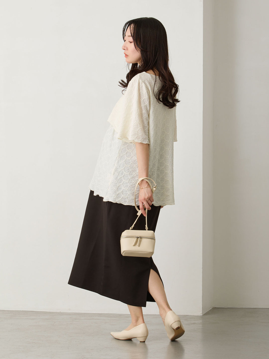 セレモニー対応・マタニティタイトスカート Black