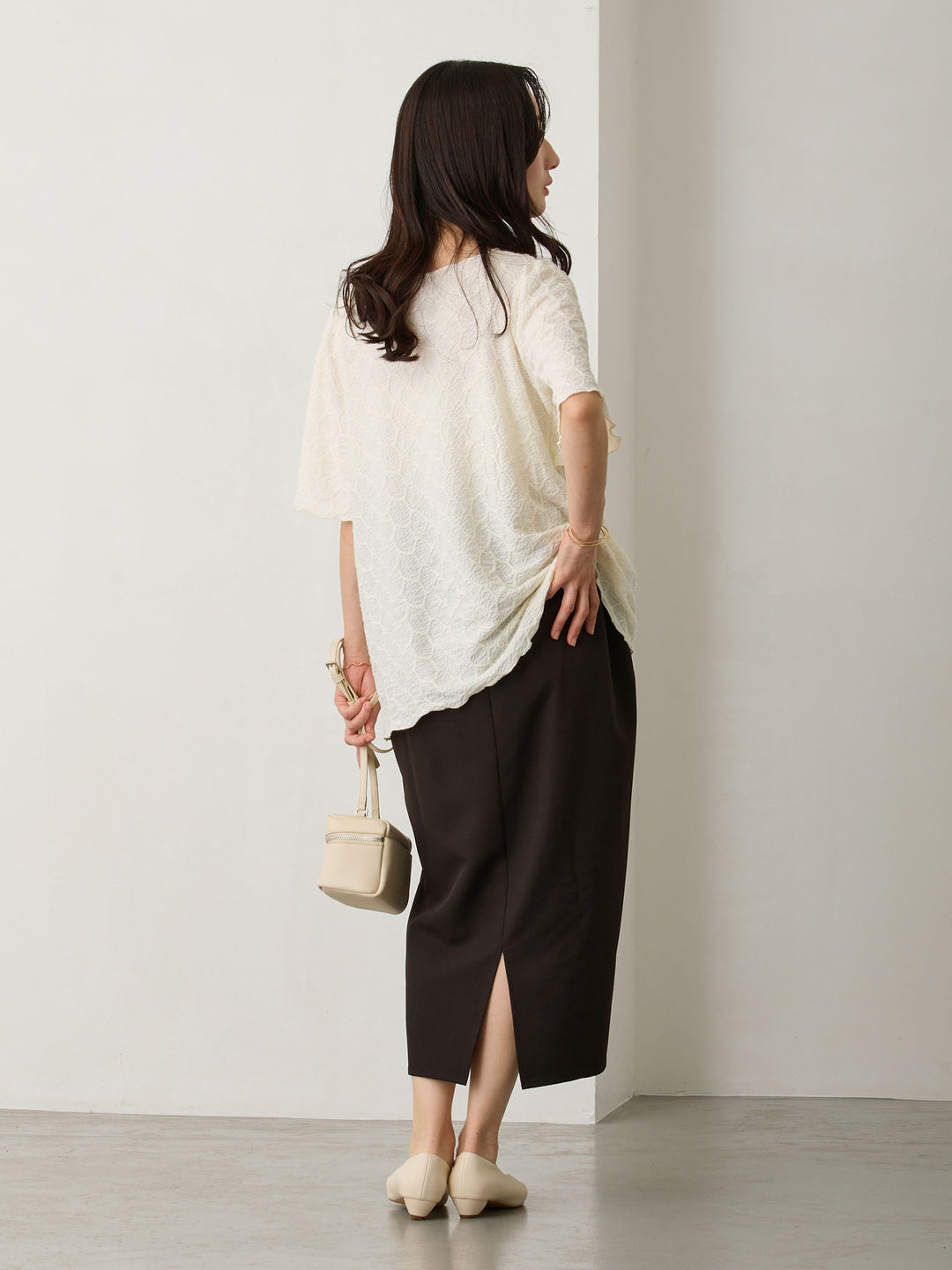 セレモニー対応・マタニティタイトスカート Black