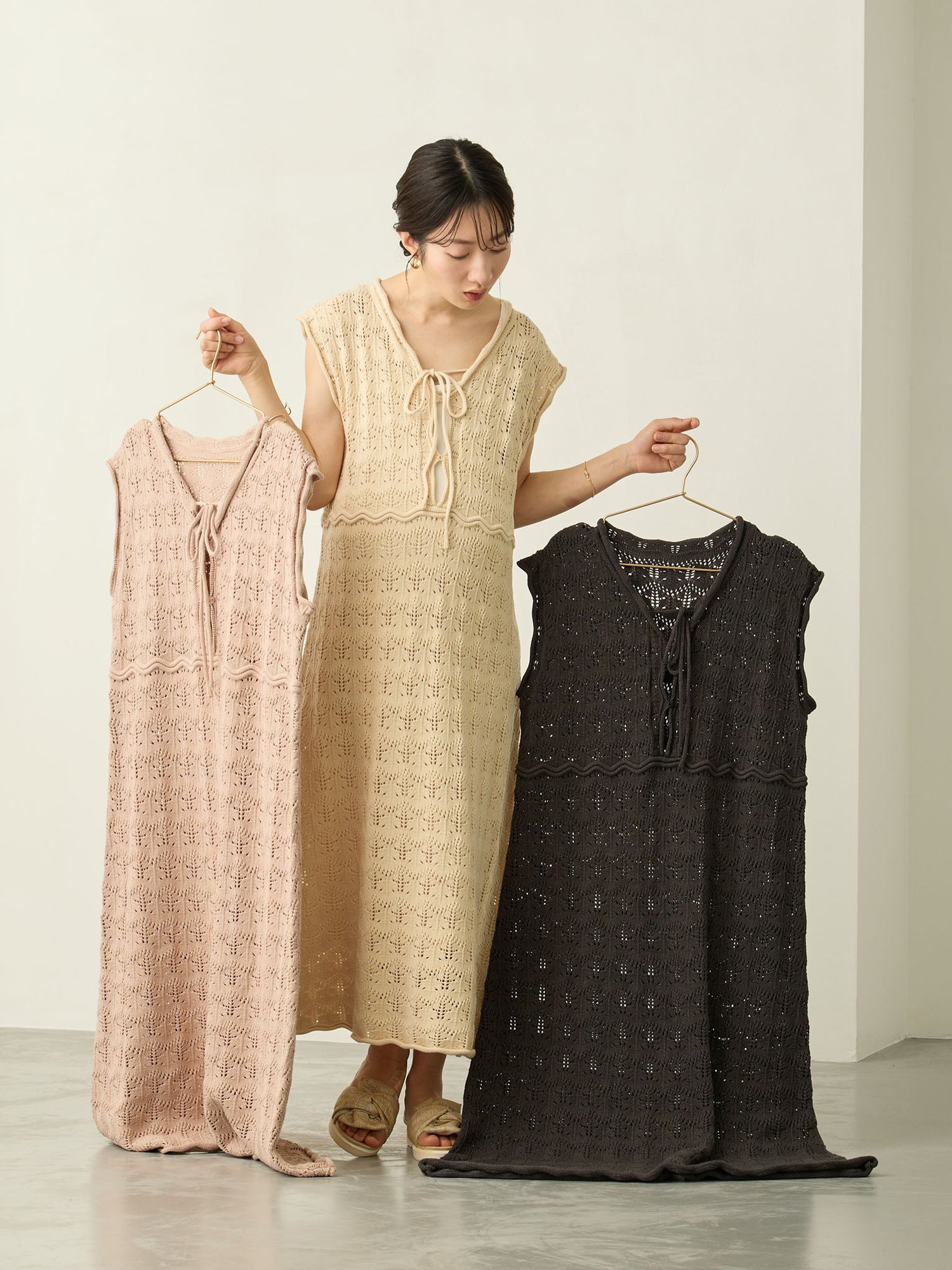 クロシェワンピース Beige