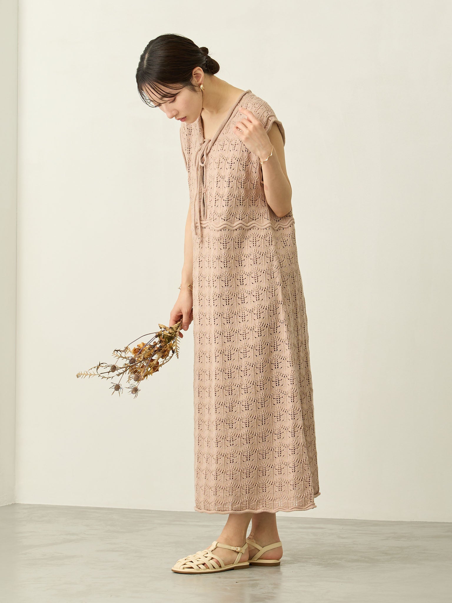 クロシェワンピース Pink beige – honono for mom&baby