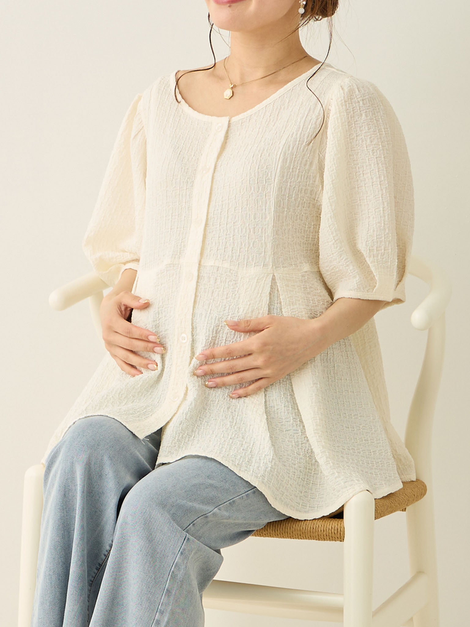 heve PEONY ペプラムブラウス heve PEONYペプラムBL ネイビー