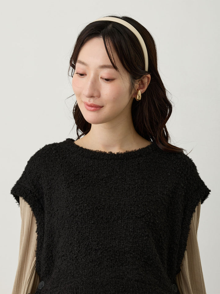 ニットベストドッキングトップス Black