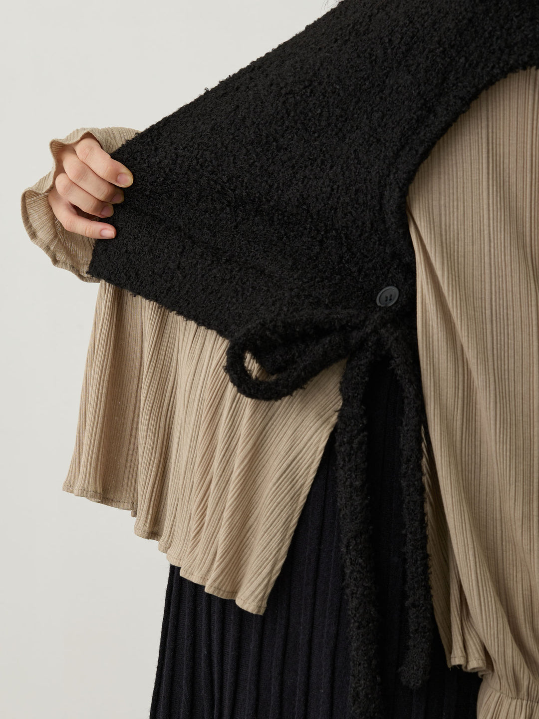 ニットベストドッキングトップス Black