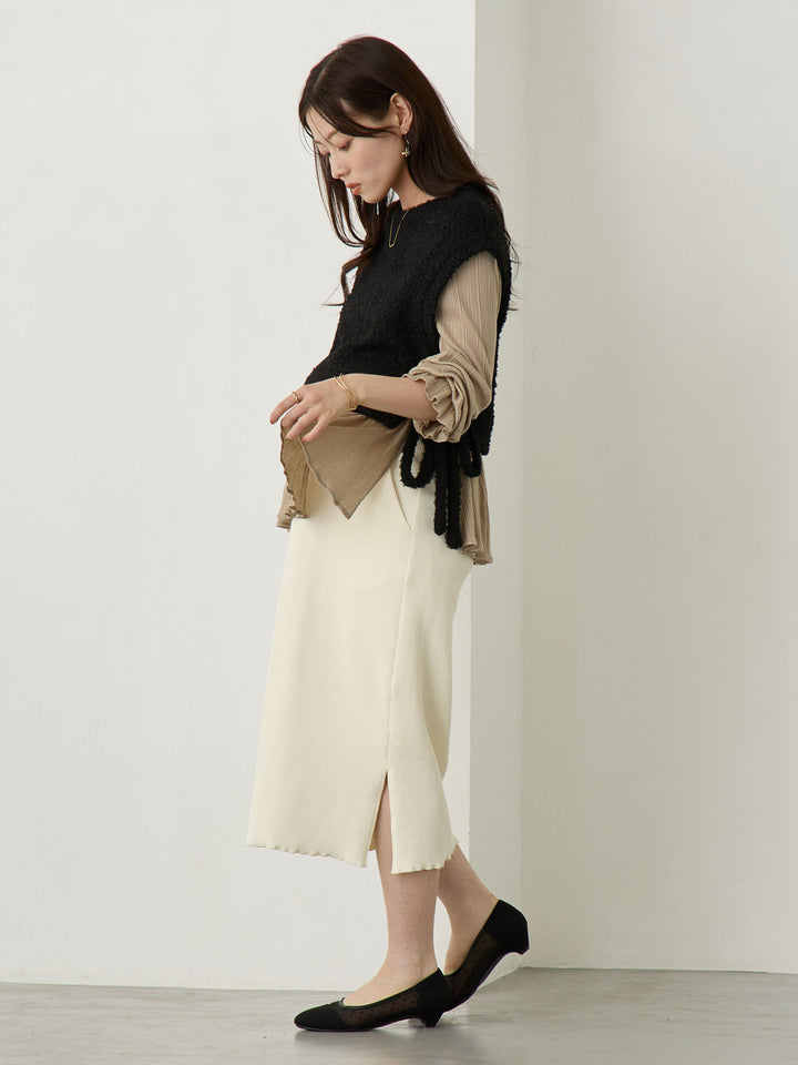 ニットベストドッキングトップス Black