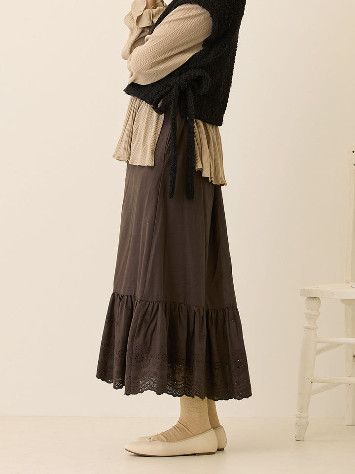 コットンレーススカート Charcoal