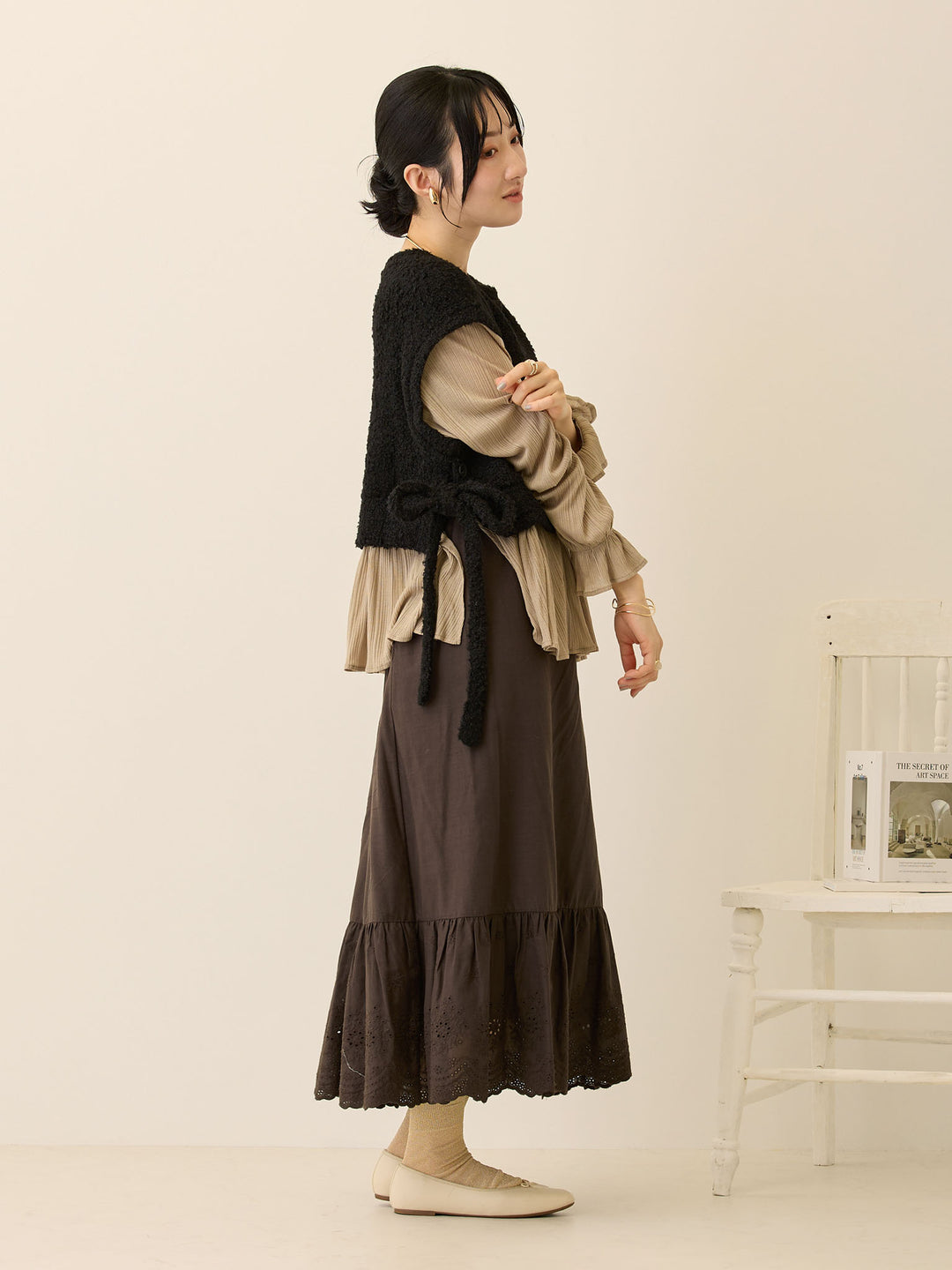 コットンレーススカート Charcoal