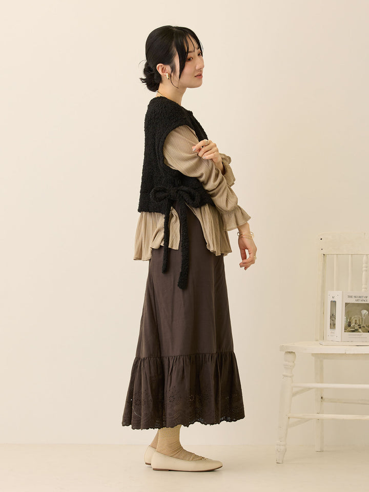コットンレーススカート Charcoal