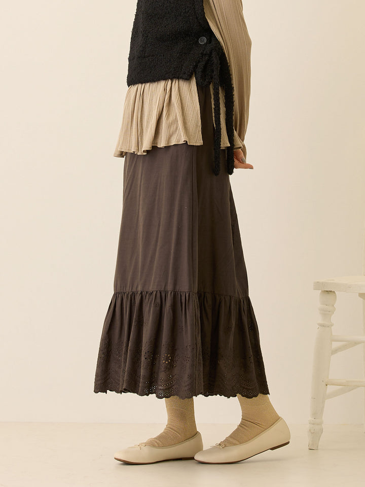 コットンレーススカート Charcoal