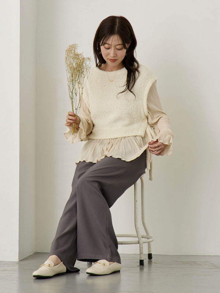 Knit Vest Docking Top - Ivory