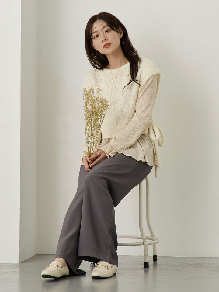 タックワイドパンツ Gray