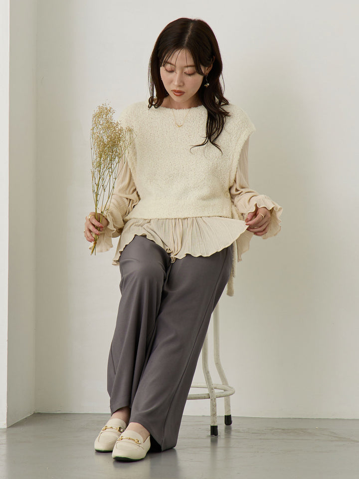 Knit Vest Docking Top - Ivory