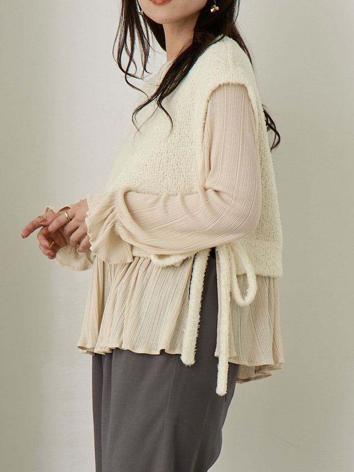 Knit Vest Docking Top - Ivory