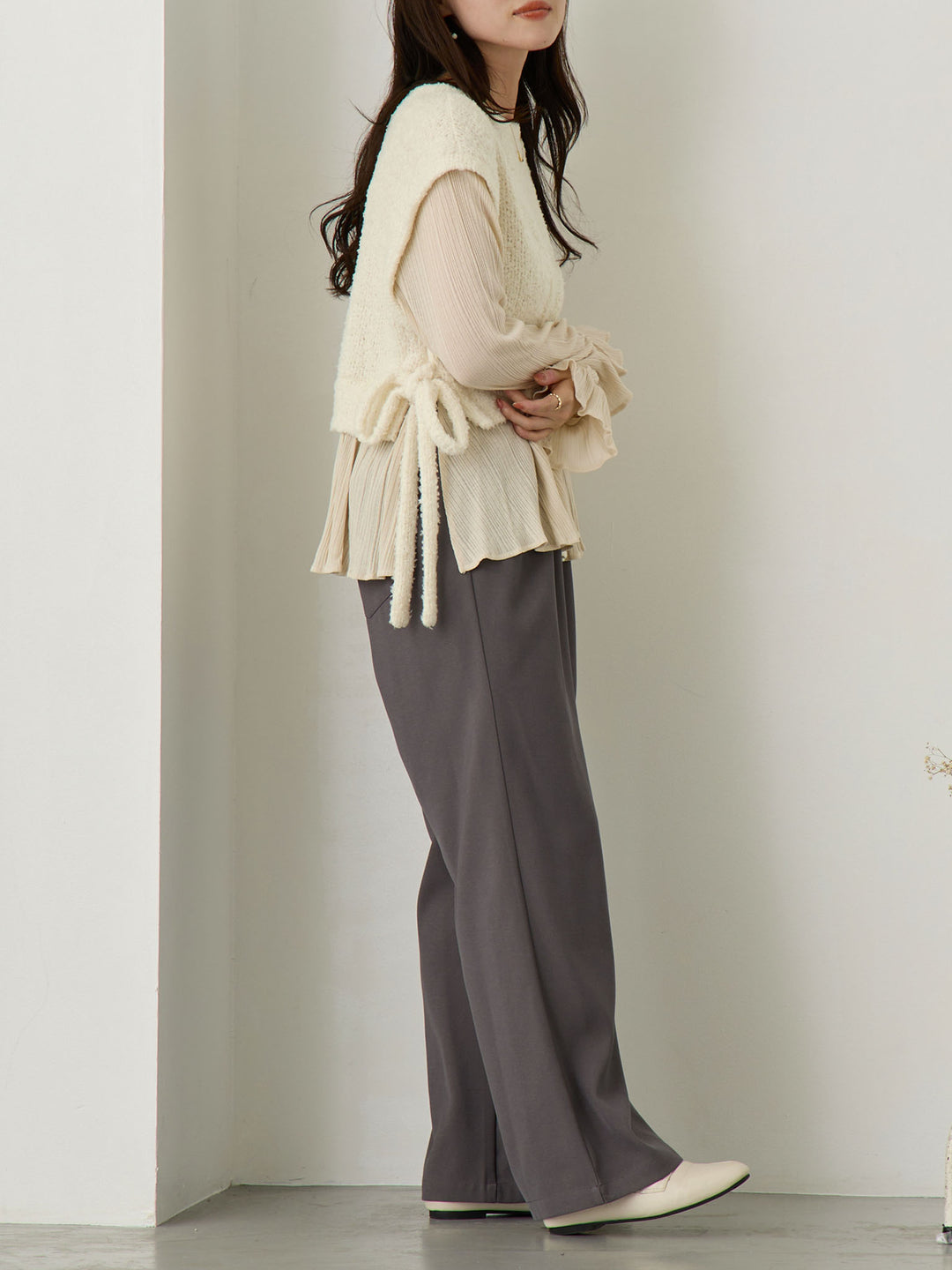 Knit Vest Docking Top - Ivory