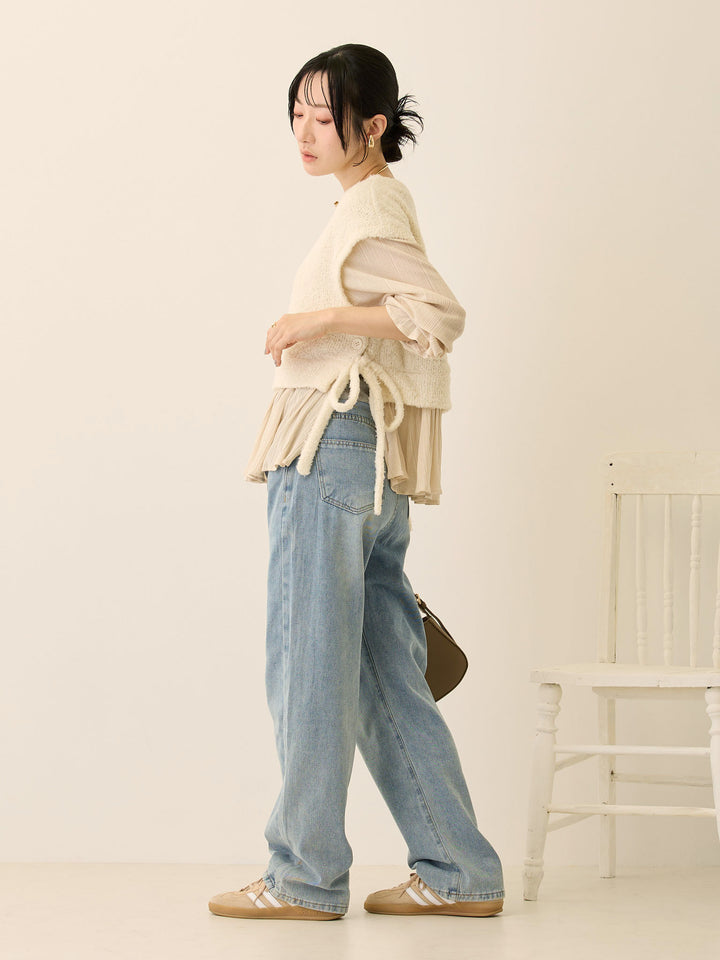 マタニティロングデニム Light blue