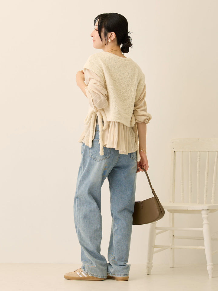 マタニティロングデニム Light blue