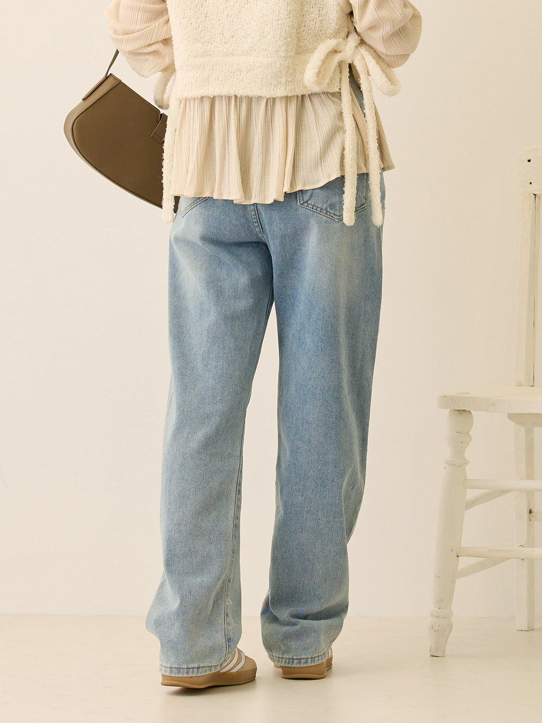 マタニティロングデニム Light blue