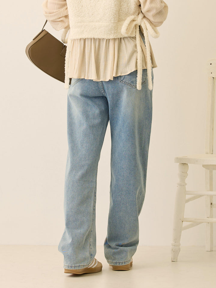 マタニティロングデニム Light blue