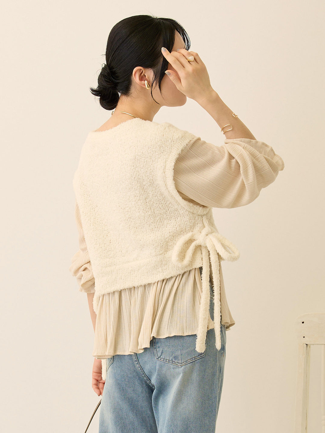 ニットベストドッキングトップス Ivory