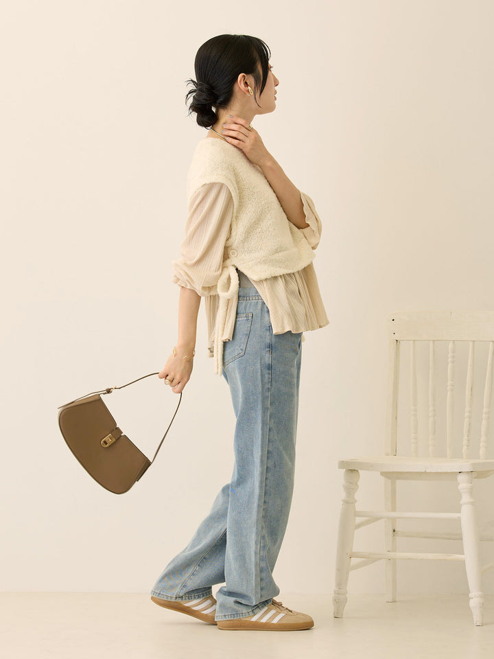 マタニティロングデニム Light blue