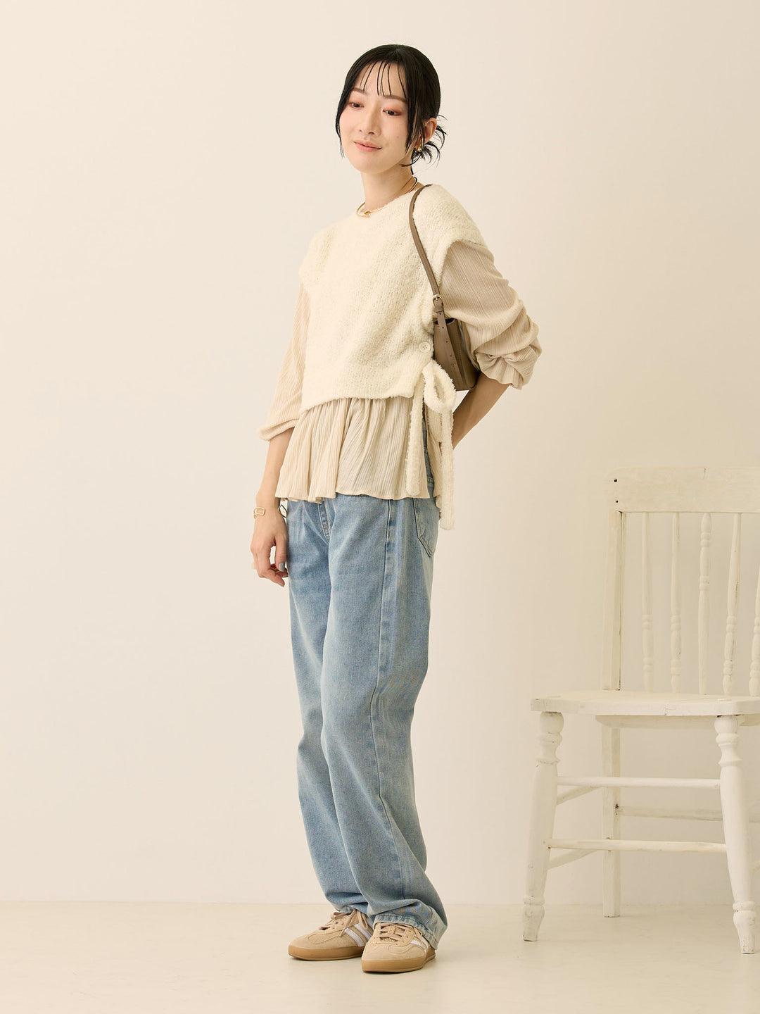 マタニティロングデニム Light blue