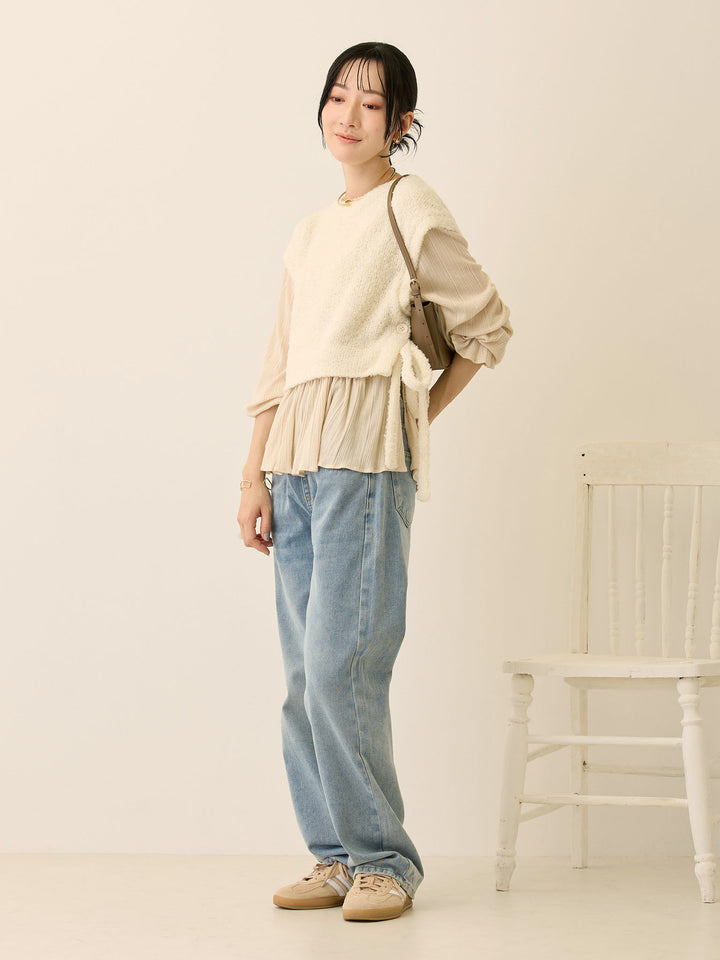 マタニティロングデニム Light blue