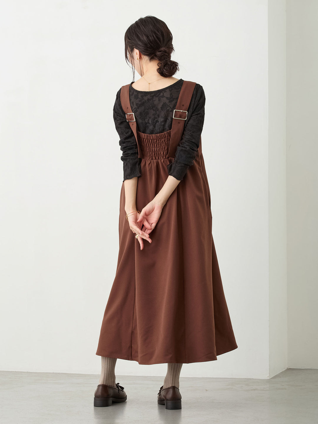 フラワージャガードトップス Black