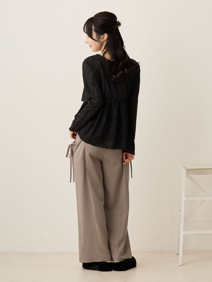 侧边蝴蝶结裤 灰色