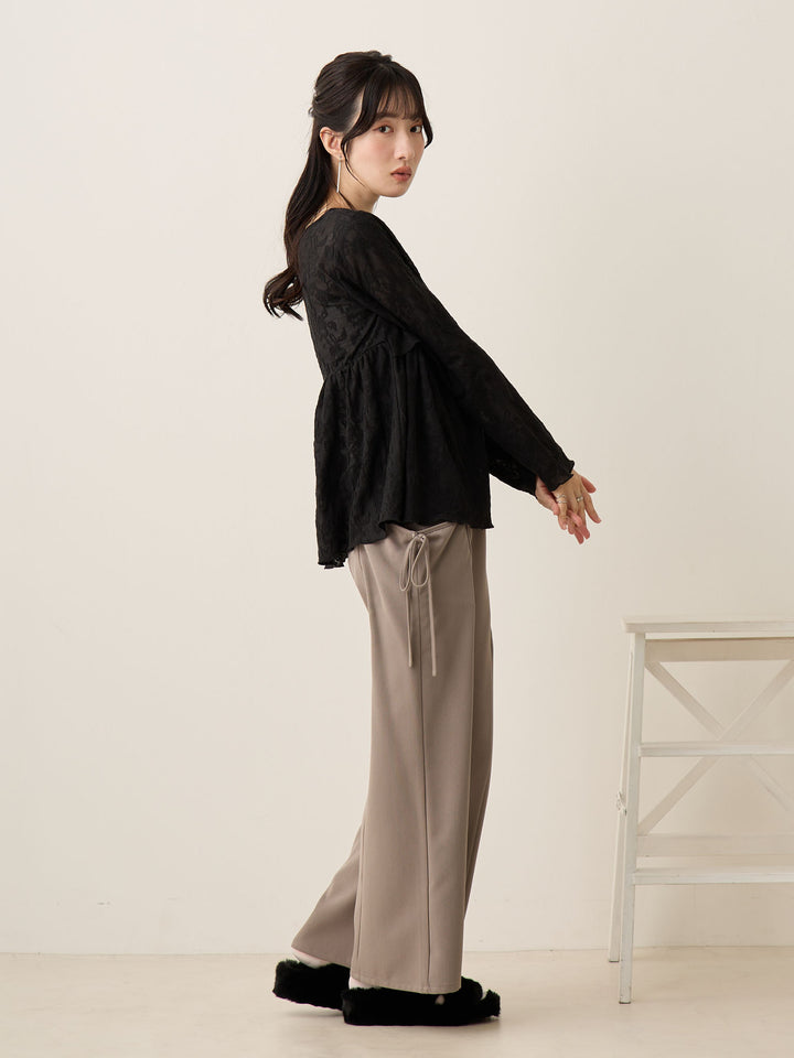 侧边蝴蝶结裤 灰色